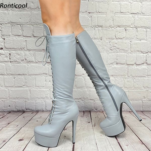 rontic women winter knee boots waterproof stiletto heels round toe boutique black grey shoes plus us size 5-20
rontic women winter knee boots waterproof stiletto heels round toe boutique black grey shoes plus us size 5-20