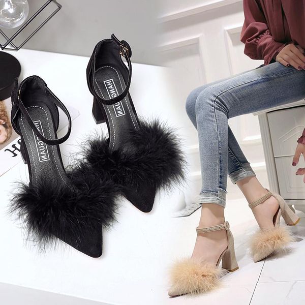 2021 womens pumps square heel fur single shoes pointed wild black middle hollow career office shoes 1
2021 womens pumps square heel fur single shoes pointed wild black middle hollow career office shoes 1