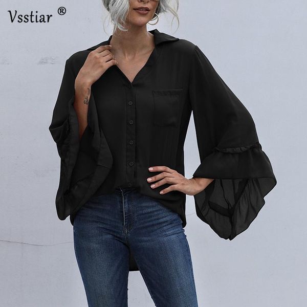 women's blouses & shirts chiffon blouse women long butterfly sleeve loose ladies fashion pockets casual solid office plus size, White
women's blouses & shirts chiffon blouse women long butterfly sleeve loose ladies fashion pockets casual solid office plus size, White