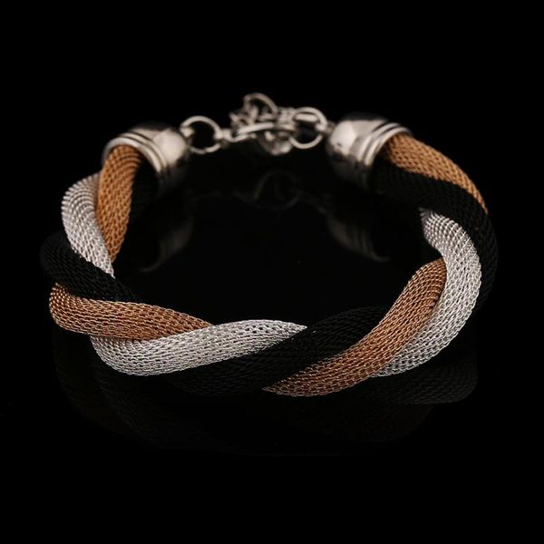 charm bracelets sell classical style contrast color fish net & bangles for women trendy knit chaine bracelet bague hands wear, Golden;silver
charm bracelets sell classical style contrast color fish net & bangles for women trendy knit chaine bracelet bague hands wear, Golden;silver