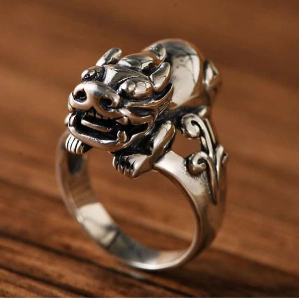 cluster rings pure s925 silver ring men's dragon son pixiu stamp, Golden;silver
cluster rings pure s925 silver ring men's dragon son pixiu stamp, Golden;silver