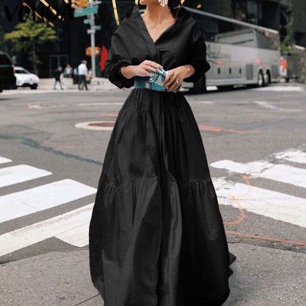 shirt dress 2021 vonda women lantern sleeve solid color party dresses plus size bohemian party vestidos femme beach sundress, Black;gray
shirt dress 2021 vonda women lantern sleeve solid color party dresses plus size bohemian party vestidos femme beach sundress, Black;gray