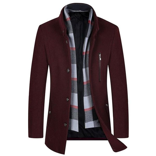men's wool & blends classic autumn winter thick coat lapel collar casual business men scarf woolen sobretudo long jacket slim fit trenc, Black
men's wool & blends classic autumn winter thick coat lapel collar casual business men scarf woolen sobretudo long jacket slim fit trenc, Black
