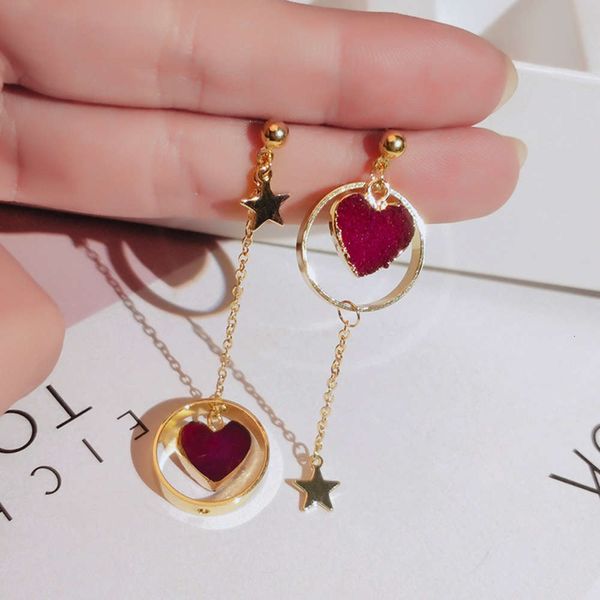 tassel women's long temperament trendy exaggerated red love silver needle star earrings, Black
tassel women's long temperament trendy exaggerated red love silver needle star earrings, Black