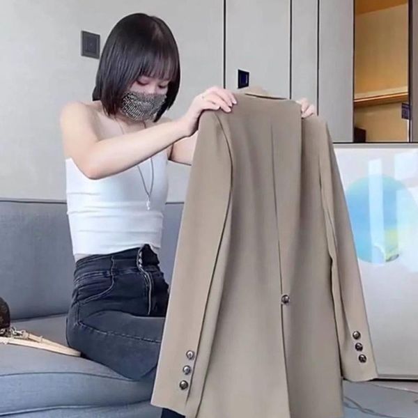 women's suits & blazers 2021 blazer coat korean net red loose suit slim spring and autumn skirt veste femme kimono black jacket women, White;black
women's suits & blazers 2021 blazer coat korean net red loose suit slim spring and autumn skirt veste femme kimono black jacket women, White;black