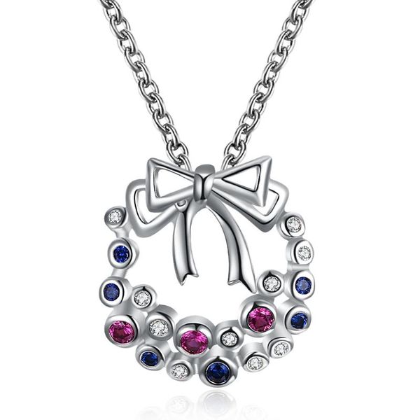 christmas color zircon necklace bow fashion female 18 inch green metal pendant necklaces, Silver
christmas color zircon necklace bow fashion female 18 inch green metal pendant necklaces, Silver