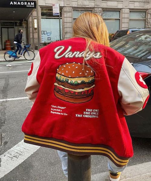 women's jackets b-toto 2021 american retro red hamburger flocking embroidery baseball uniform female tide ins autumn and winter jacket, Black;brown
women's jackets b-toto 2021 american retro red hamburger flocking embroidery baseball uniform female tide ins autumn and winter jacket, Black;brown