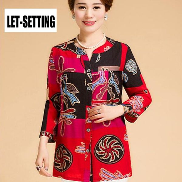 women's blouses & shirts women large size blouse middle-aged summer mother short-sleeved shirt seven sleeves casual cardigan cotton lin, White
women's blouses & shirts women large size blouse middle-aged summer mother short-sleeved shirt seven sleeves casual cardigan cotton lin, White
