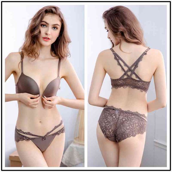 lace women's underwear gathered in front of the light buckle versatile back small chest no steel bra set, Black;white
lace women's underwear gathered in front of the light buckle versatile back small chest no steel bra set, Black;white
