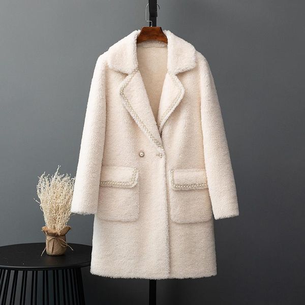 women's fur & faux wool real 100% female jacket autumn winter clothes 2021 korean vintage sheep shearling coat manteau femme 968971, Black
women's fur & faux wool real 100% female jacket autumn winter clothes 2021 korean vintage sheep shearling coat manteau femme 968971, Black