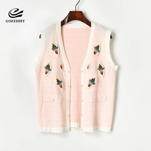 women's vests outerwear vest woman summer autumn casual knitted sweaters floral appliques pearl open stitch gozeddit, Black;white
women's vests outerwear vest woman summer autumn casual knitted sweaters floral appliques pearl open stitch gozeddit, Black;white