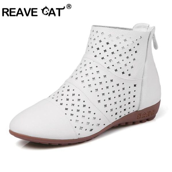boots reave cat women genuine leather shoes ankle hollow zipper solid spring summer female s2391, Black
boots reave cat women genuine leather shoes ankle hollow zipper solid spring summer female s2391, Black
