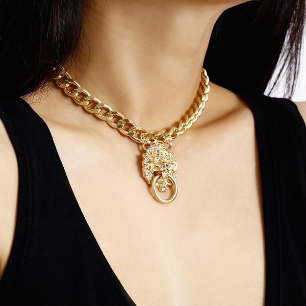 necklaces pendants punk hip-hop gothic short chain exaggerated metal lion head pendant collar necklace women's gold choker jewelry acce, Silver
necklaces pendants punk hip-hop gothic short chain exaggerated metal lion head pendant collar necklace women's gold choker jewelry acce, Silver