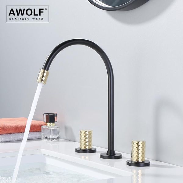 bathroom sink faucets basin faucet mablack solid brass dual holder three hole brushed gold and cold mixer water tap ml8106
bathroom sink faucets basin faucet mablack solid brass dual holder three hole brushed gold and cold mixer water tap ml8106