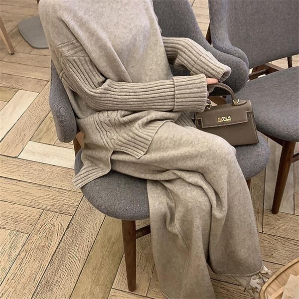 women's two piece pants 2 set spring autumn knitted suits solid pull warm turtleneck sweater pullovers wide legs women tracksuit, White
women's two piece pants 2 set spring autumn knitted suits solid pull warm turtleneck sweater pullovers wide legs women tracksuit, White