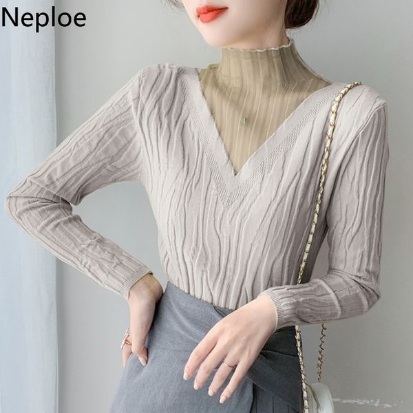 neploe gauze patchwork knitwear pullovers new arrival sweaters for women half turtleneck slim fit jumper chic femme 210422, White;black
neploe gauze patchwork knitwear pullovers new arrival sweaters for women half turtleneck slim fit jumper chic femme 210422, White;black