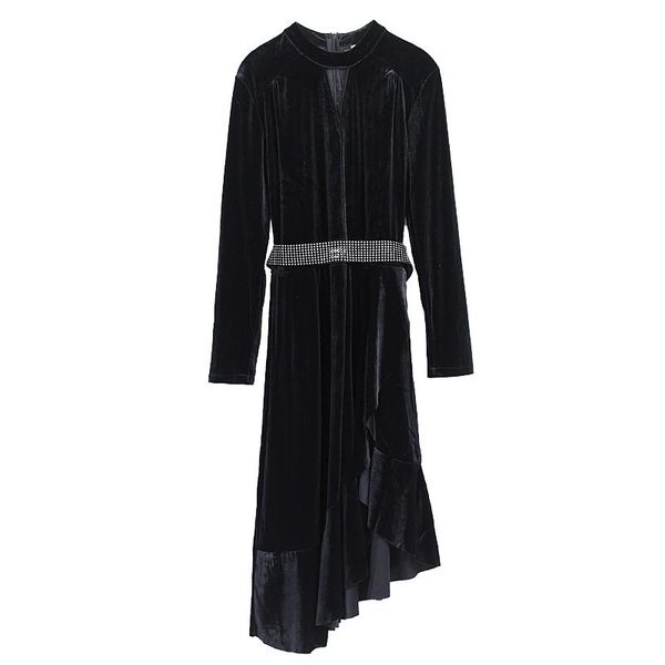 velvet a-line vestido festa elegant ukraine spring fall style women dress ruffles trendy plus size robes casual dresses, Black;gray
velvet a-line vestido festa elegant ukraine spring fall style women dress ruffles trendy plus size robes casual dresses, Black;gray