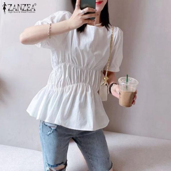 women's blouses & shirts zanzea 2021 kaftan solid high waist short sleeve blusas female summer tunic plus size casual chemise 5xl, White
women's blouses & shirts zanzea 2021 kaftan solid high waist short sleeve blusas female summer tunic plus size casual chemise 5xl, White
