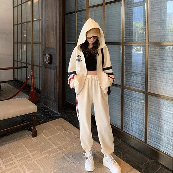 women's two piece pants casual trainingspakken vrouwen vrouwelijke nieuwe herfst modo afslanken gebreide com capuz trui tweedelige conj, White
women's two piece pants casual trainingspakken vrouwen vrouwelijke nieuwe herfst modo afslanken gebreide com capuz trui tweedelige conj, White