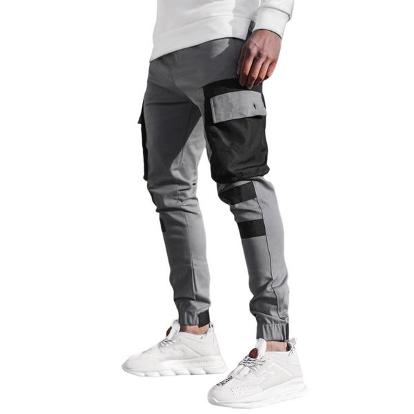 men's pants 4 colors men fashion autumn casual male color block mid-rise with pockets cargo skinny trousers streetwear, Black
men's pants 4 colors men fashion autumn casual male color block mid-rise with pockets cargo skinny trousers streetwear, Black