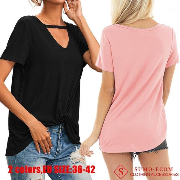 women's t-shirt 2021 spring and summer european american clothing knotted v-neck short sleeve drop wholesale, White
women's t-shirt 2021 spring and summer european american clothing knotted v-neck short sleeve drop wholesale, White