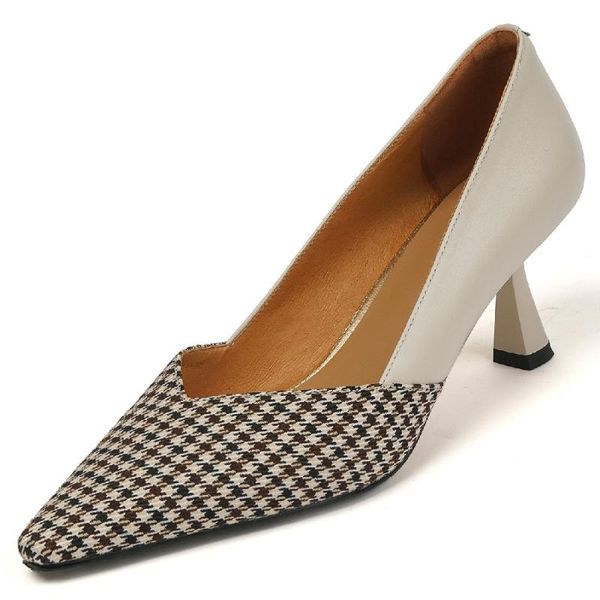 women's genuine leather fabric patchwork pointed toe slip-on pumps thin high heel elegant ladies evening dress shoes for women, Black
women's genuine leather fabric patchwork pointed toe slip-on pumps thin high heel elegant ladies evening dress shoes for women, Black