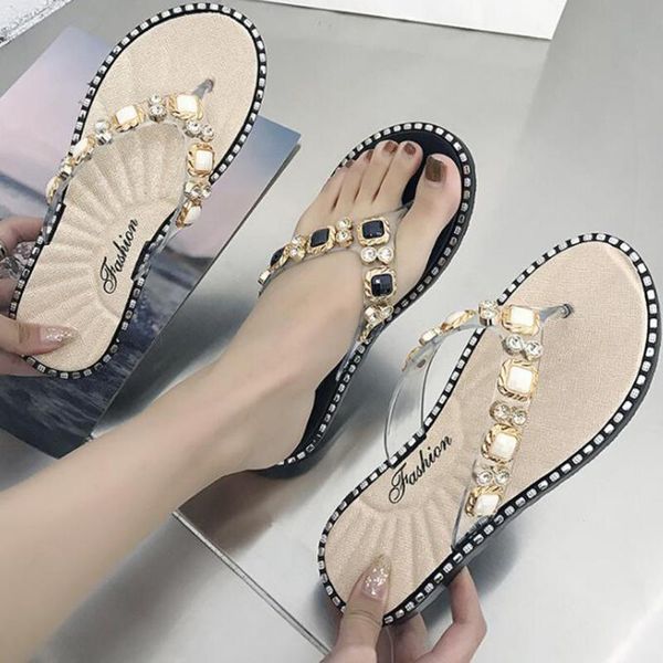 summer outdoor women's flip-flops flat casual beach slippers fashion ladies' shoes rhinestone non-slip xx560, Black
summer outdoor women's flip-flops flat casual beach slippers fashion ladies' shoes rhinestone non-slip xx560, Black