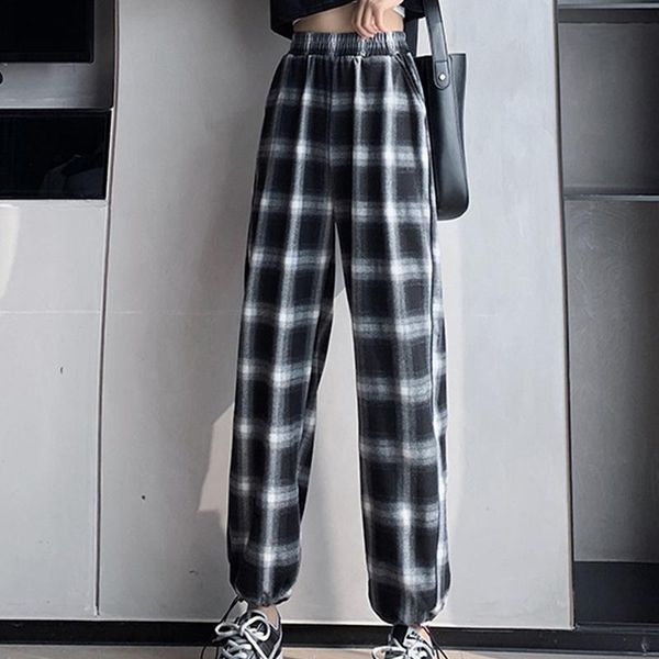 women's pants & capris high waist drawstring plaid harem loose leisure all-match streetwear harajuku student korean style trousers, Black;white
women's pants & capris high waist drawstring plaid harem loose leisure all-match streetwear harajuku student korean style trousers, Black;white