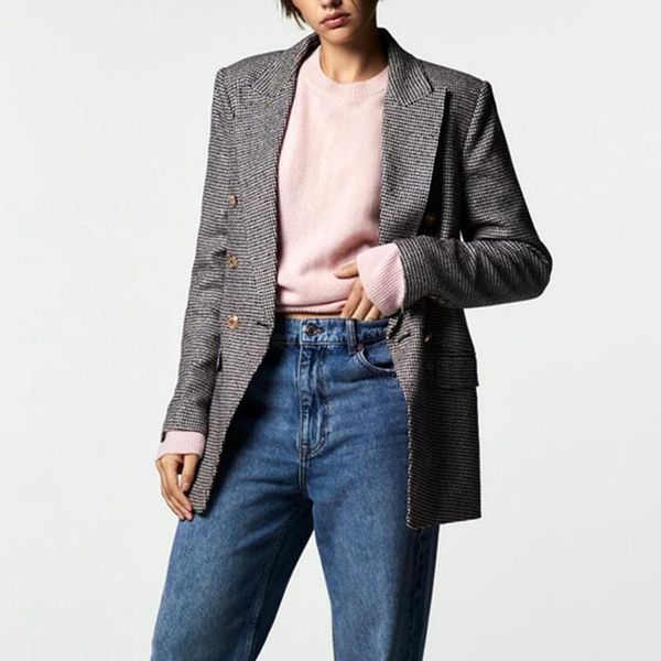 women's suits & blazers ladies houndstooth fitted vintage long sleeve flap pocket female streetwear outerwear chic jacket women blazer, White;black
women's suits & blazers ladies houndstooth fitted vintage long sleeve flap pocket female streetwear outerwear chic jacket women blazer, White;black
