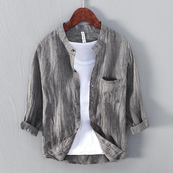 men's casual shirts suehaiwe's brand italy style pure linen men fashion three quarter sleeved stand collar shirt for camisa, White;black
men's casual shirts suehaiwe's brand italy style pure linen men fashion three quarter sleeved stand collar shirt for camisa, White;black