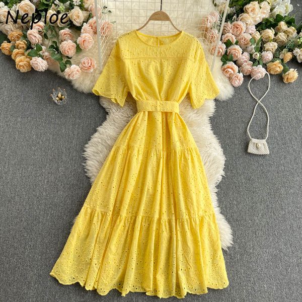 neploe holiday bohemian multicolor dress women high waist hip sashes a line long vestidos o neck short sleeve robe summer 210510, Black;gray 
neploe holiday bohemian multicolor dress women high waist hip sashes a line long vestidos o neck short sleeve robe summer 210510, Black;gray