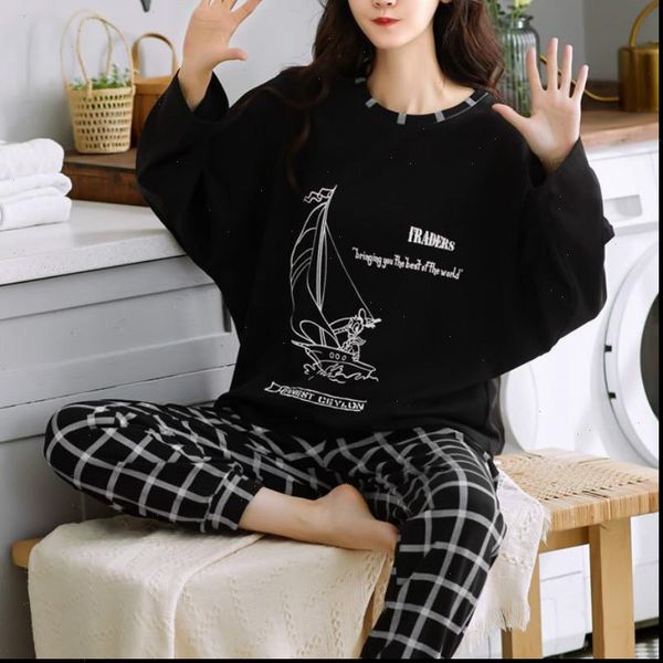 home clothes cotton suit lounge women sleepwear wear long sleeved trousers plaid pants ladies pajamas simple style pijamas, Black;red
home clothes cotton suit lounge women sleepwear wear long sleeved trousers plaid pants ladies pajamas simple style pijamas, Black;red