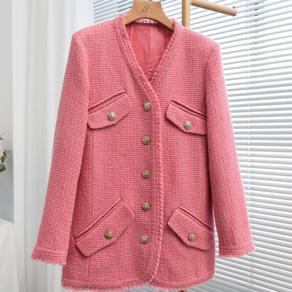 women's jackets small fragrance elegant autumn winter fashion streetwear tweed jacket coat women single breasted brand outwear, Black;brown
women's jackets small fragrance elegant autumn winter fashion streetwear tweed jacket coat women single breasted brand outwear, Black;brown