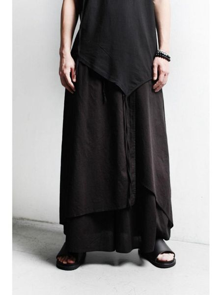 men's homemade yoji yamamoto dark super easy to wear versatile design irregular wide leg trouser skirt pants, Black
men's homemade yoji yamamoto dark super easy to wear versatile design irregular wide leg trouser skirt pants, Black