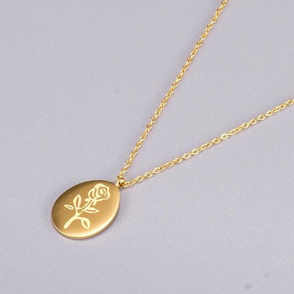 pendant necklaces 100% stainless steel french rose flower necklace for women gold color clavicle chain trendy accessories, Silver
pendant necklaces 100% stainless steel french rose flower necklace for women gold color clavicle chain trendy accessories, Silver