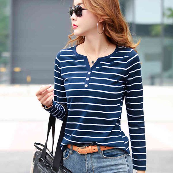 women's t-shirt shintimes plus size striped t shirt women winter long sleeve fall clothes red tshirt femal button cotton femme sodw, White
women's t-shirt shintimes plus size striped t shirt women winter long sleeve fall clothes red tshirt femal button cotton femme sodw, White