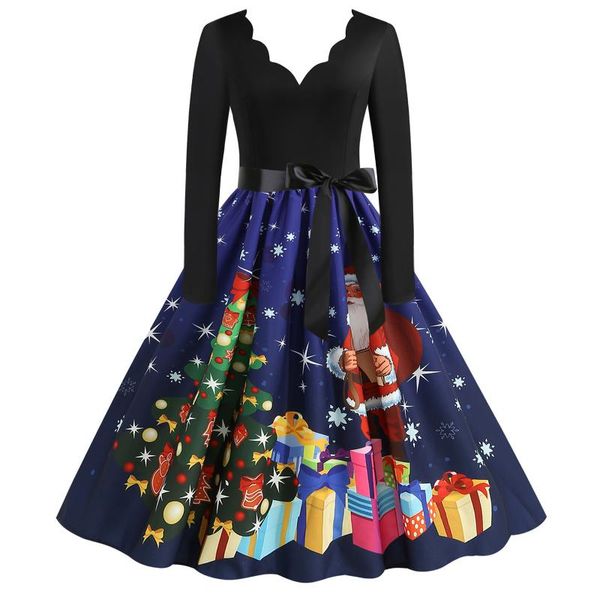 casual dresses womens splice maxi winter warm christmas print boho ladies long sleeve v collar high waist loose dress vestidos, Black;gray
casual dresses womens splice maxi winter warm christmas print boho ladies long sleeve v collar high waist loose dress vestidos, Black;gray