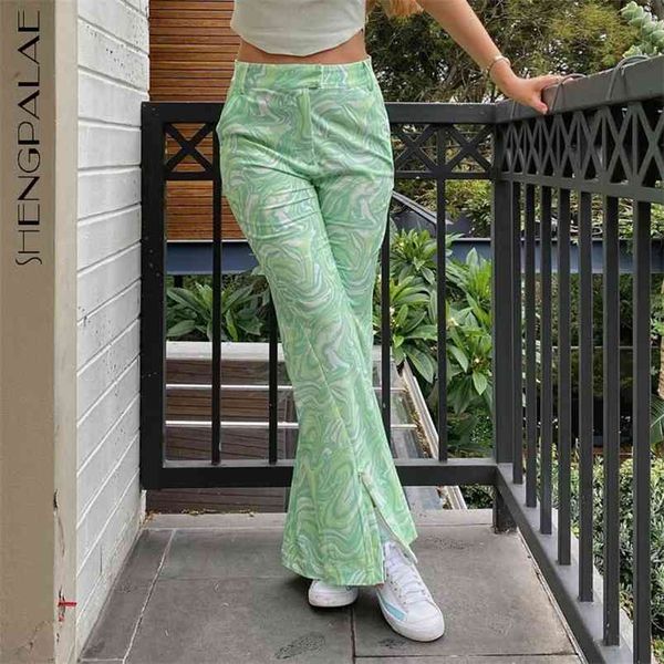 fashion green printed trousers women's summer high waist straight loose split pants female tide 5e192 210427, Black;white
fashion green printed trousers women's summer high waist straight loose split pants female tide 5e192 210427, Black;white
