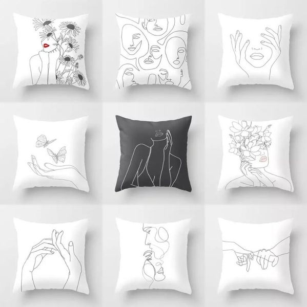 cushion/decorative pillow minimalism square portrait cushion covers black and white printing home pillowcase pinky swear sofa cover
cushion/decorative pillow minimalism square portrait cushion covers black and white printing home pillowcase pinky swear sofa cover