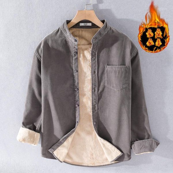 pure cotton corduroy long-sleeved stand collar shirt men fashion thickening comfotable shirts for winter casual mens men's, White;black
pure cotton corduroy long-sleeved stand collar shirt men fashion thickening comfotable shirts for winter casual mens men's, White;black