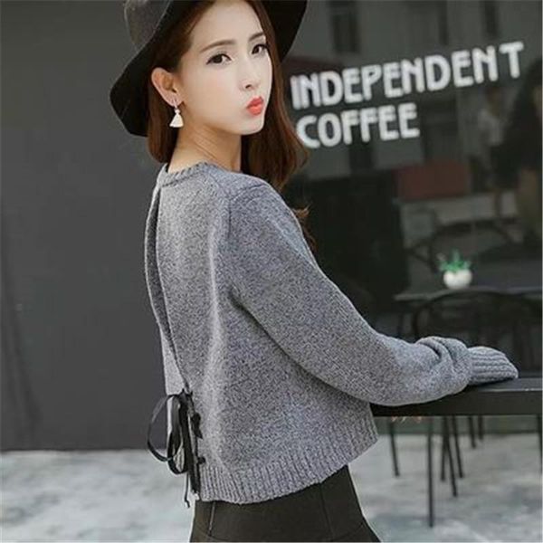 women's sweaters 2021 women and pullovers bow tie lace up sweater spring solid o-neck long sleeve pull femme pz2558, White;black
women's sweaters 2021 women and pullovers bow tie lace up sweater spring solid o-neck long sleeve pull femme pz2558, White;black