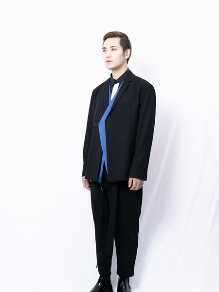men's suits & blazers suit jacket simple classic blue splicing double row niche design large size loose clothing, White;black
men's suits & blazers suit jacket simple classic blue splicing double row niche design large size loose clothing, White;black