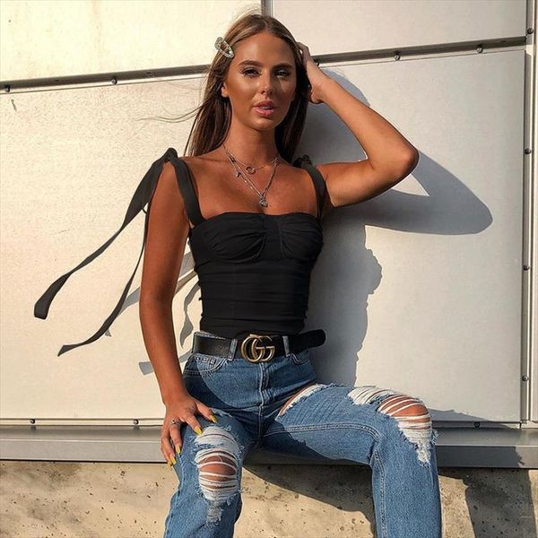 vintage bow knot tied womens camis spaghetti strap shoulder ruched bust crop tank bodycon tube, White
vintage bow knot tied womens camis spaghetti strap shoulder ruched bust crop tank bodycon tube, White
