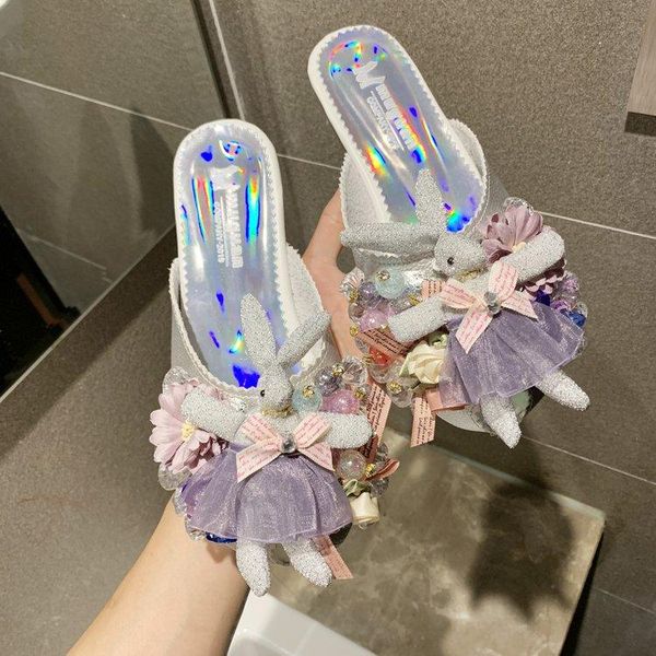 slippers summer crystal beaded baotou half flat open-toed shoes princess puppet pendant women's mouth cove, Black
slippers summer crystal beaded baotou half flat open-toed shoes princess puppet pendant women's mouth cove, Black