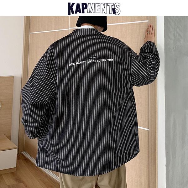 men's jackets kapments men harajuku two-sides wearing striped jacket 2021 spring mens japanese streetwear bomber male hip hop coats, Black;brown
men's jackets kapments men harajuku two-sides wearing striped jacket 2021 spring mens japanese streetwear bomber male hip hop coats, Black;brown
