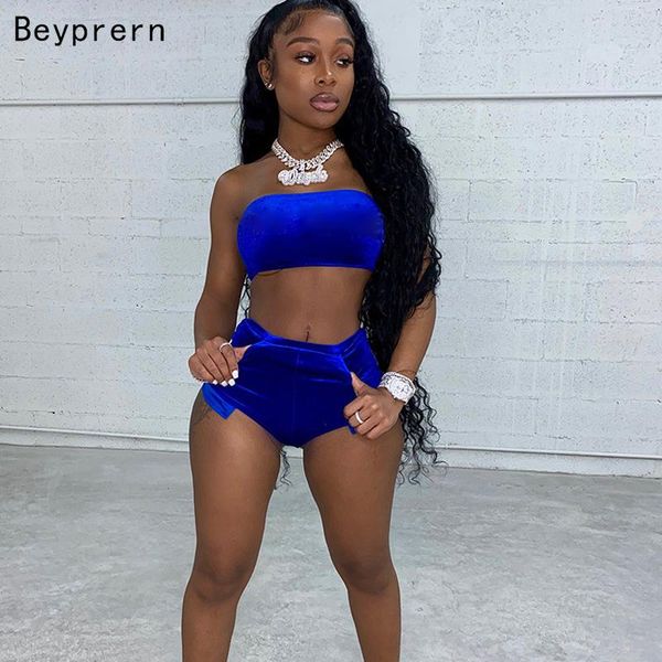 women's tracksuits beyprern runway strapless velvet crop and biker shorts set two-piece suits summer workout overalls skinny party club, Gray
women's tracksuits beyprern runway strapless velvet crop and biker shorts set two-piece suits summer workout overalls skinny party club, Gray