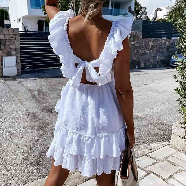 casual dresses summer butterfly sleeve ruffles 2021 women square collar back lace-up sundress solid color a line beach party smgm, Black;gray
casual dresses summer butterfly sleeve ruffles 2021 women square collar back lace-up sundress solid color a line beach party smgm, Black;gray