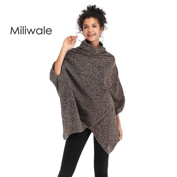 women's sweaters winter batwing sleeve turtleneck women cloak sweater loosen knitted asymmetrical hems fashion jumps for female, White;black
women's sweaters winter batwing sleeve turtleneck women cloak sweater loosen knitted asymmetrical hems fashion jumps for female, White;black