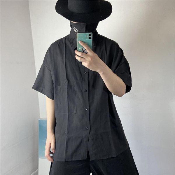 men's casual shirts short sleeve shirt summer dark lapel loose simple backpack accessories street fashion, White;black
men's casual shirts short sleeve shirt summer dark lapel loose simple backpack accessories street fashion, White;black