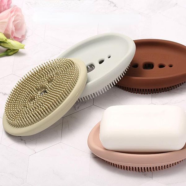 soap dishes 2-in-1 dish silicone box holder for bathroom toilet kitchen flexible storage drain rack tray with brush multipurpose
soap dishes 2-in-1 dish silicone box holder for bathroom toilet kitchen flexible storage drain rack tray with brush multipurpose